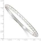 FJC Finejewelers 925 Sterling Silver Textured Slip-on Bangle 4 mm