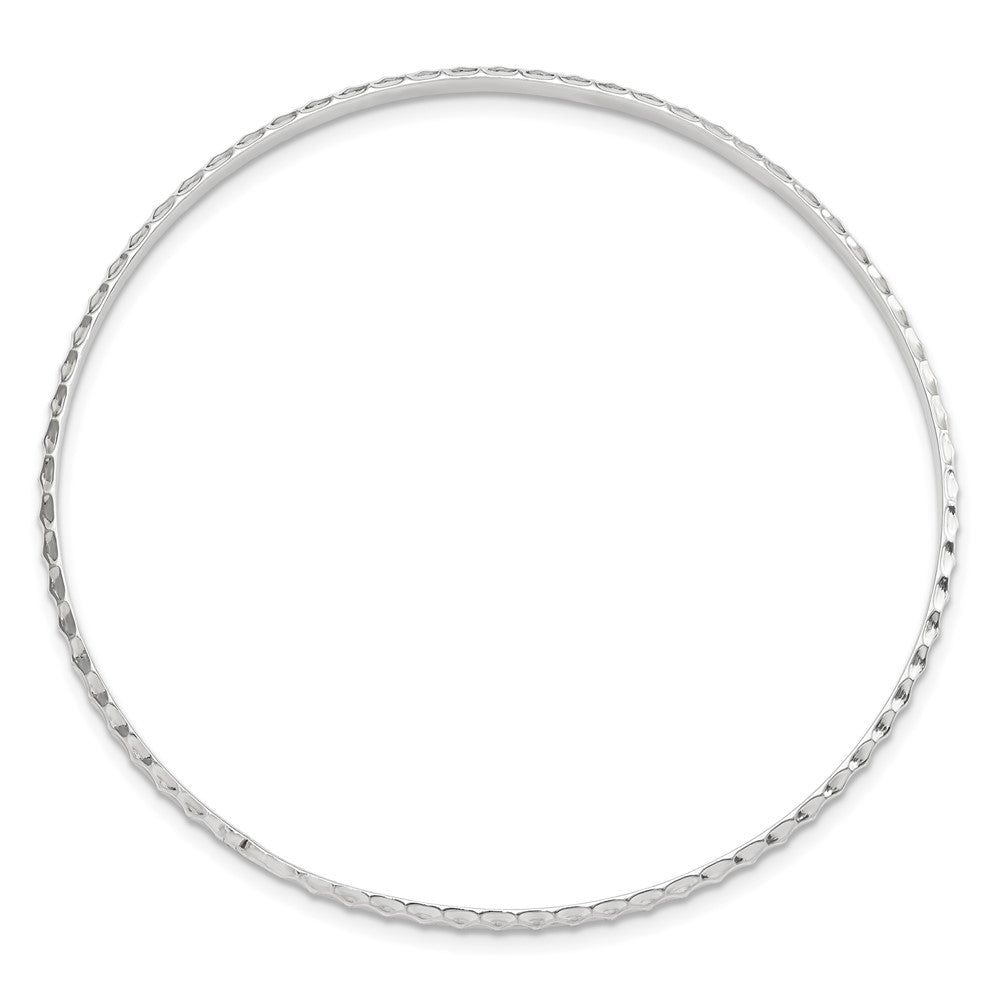 FJC Finejewelers 925 Sterling Silver Polished Textured Slip-on Bangle 2.5 mm