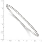 FJC Finejewelers 925 Sterling Silver Polished Textured Slip-on Bangle 2.5 mm
