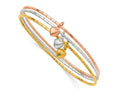 FJC Finejewelers 925 Sterling Silver with Yellow-tone and Rose-tone Puffed Heart 3 Bangle Set 1.75 mm