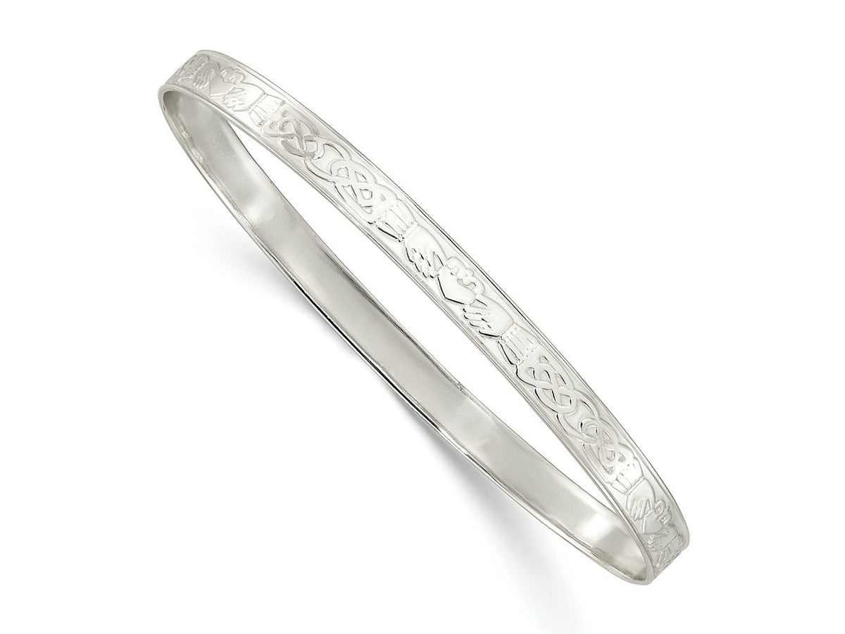 FJC Finejewelers 925 Sterling Silver Polished Claddagh Slip-on Bangle 5.25 mm Bracelet