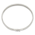 FJC Finejewelers 925 Sterling Silver Laser-cut X-Design Oval Flexible Bangle 7.5 mm