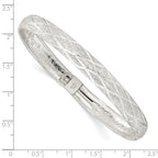 FJC Finejewelers 925 Sterling Silver Laser-cut X-Design Oval Flexible Bangle 7.5 mm