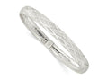 FJC Finejewelers 925 Sterling Silver Laser-cut X-Design Oval Flexible Bangle 7.5 mm