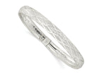 FJC Finejewelers 925 Sterling Silver Laser-cut X-Design Oval Flexible Bangle 7.5 mm