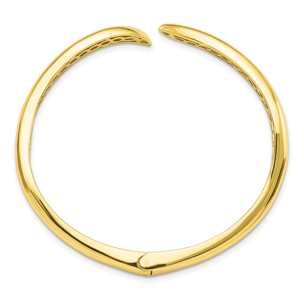 FJC Finejewelers 925 Sterling Silver Gold-tone Polished Wavy Hinged Bangle