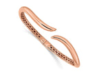 FJC Finejewelers 925 Sterling Silver Rose-tone Polished Wavy Hinged Bangle