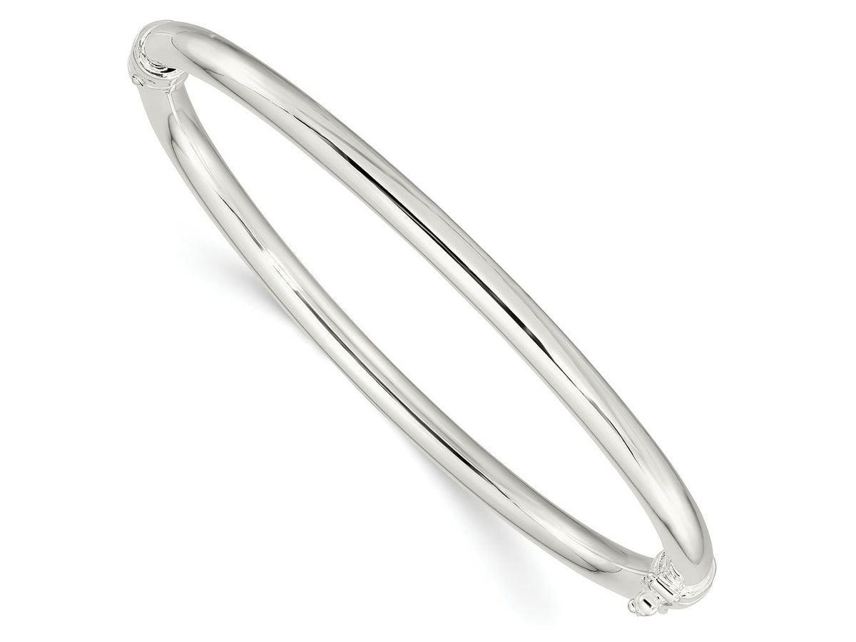 FJC Finejewelers 925 Sterling Silver Polished Hinged Bangle 4 mm