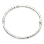 FJC Finejewelers 925 Sterling Silver Polished Flat Hinged Bangle 3 mm