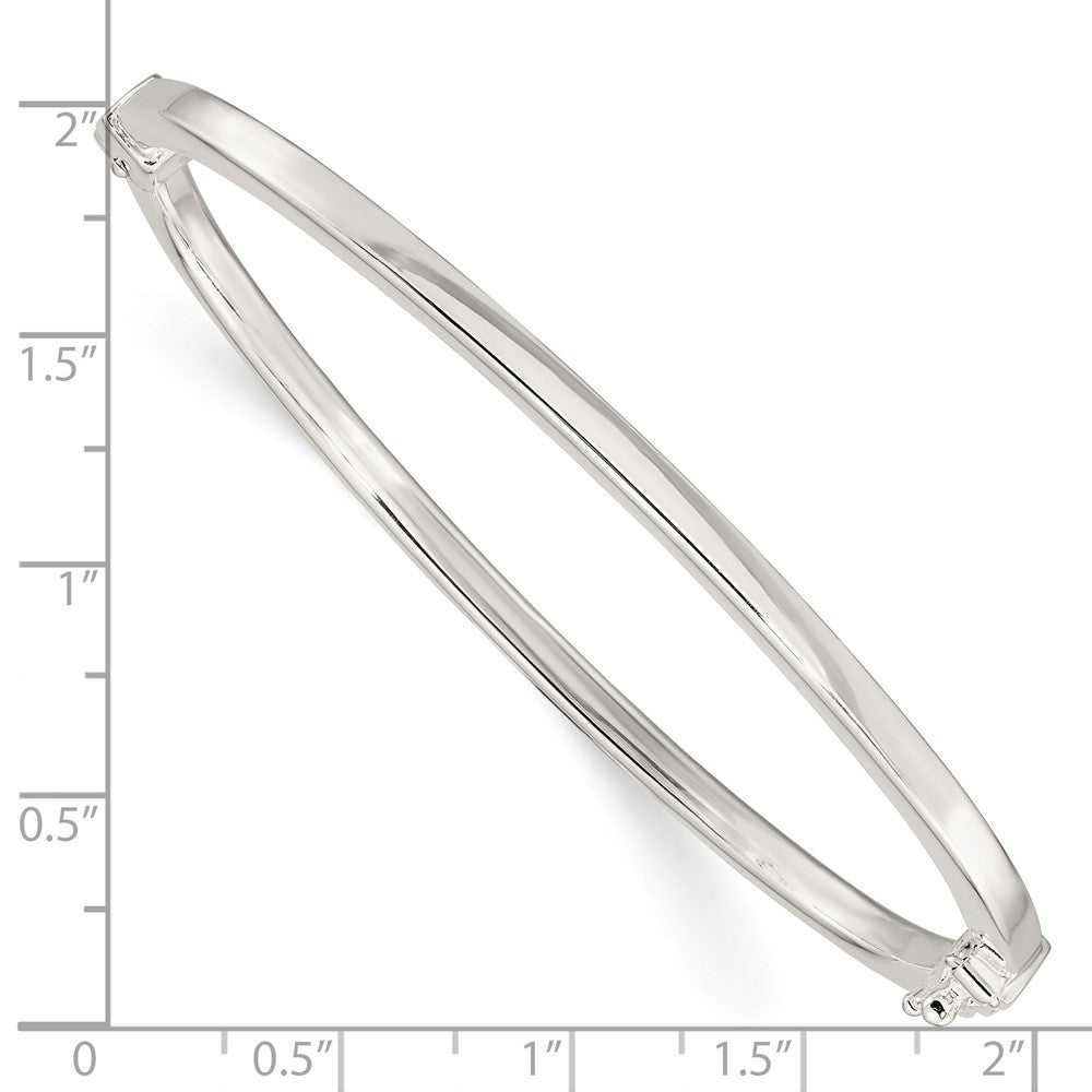 FJC Finejewelers 925 Sterling Silver Polished Flat Hinged Bangle 3 mm