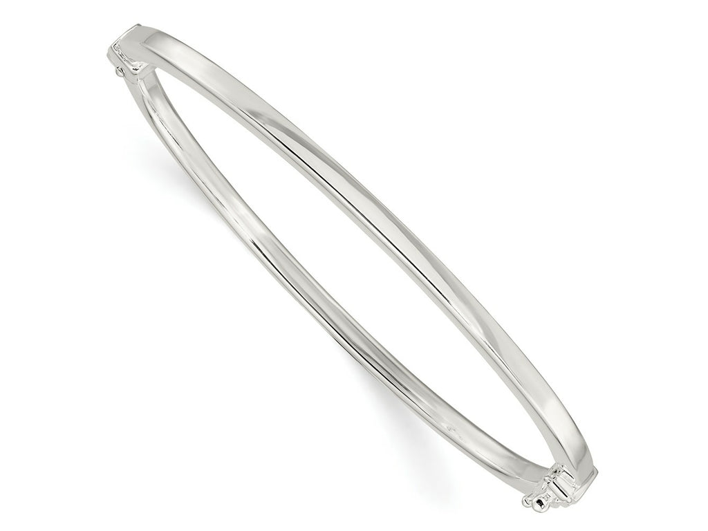 FJC Finejewelers 925 Sterling Silver Polished Flat Hinged Bangle 3 mm
