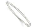 FJC Finejewelers 925 Sterling Silver Polished Flat Hinged Bangle 3 mm