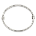 FJC Finejewelers 925 Sterling Silver Polished Textured Hinged Bangle 5.45 mm