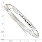 FJC Finejewelers 925 Sterling Silver Polished Textured Hinged Bangle 5.45 mm