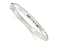 FJC Finejewelers 925 Sterling Silver Polished Textured Hinged Bangle 5.45 mm