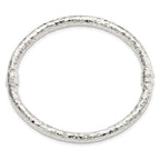 FJC Finejewelers 925 Sterling Silver Polished Textured Hinged Bangle 4.88 mm