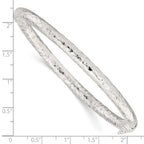 FJC Finejewelers 925 Sterling Silver Polished Textured Hinged Bangle 4.88 mm