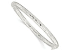 FJC Finejewelers 925 Sterling Silver Polished Textured Hinged Bangle 4.88 mm
