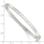 FJC Finejewelers 925 Sterling Silver Polished Greek Key Design Hinged Bangle 3.9 mm
