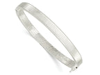 FJC Finejewelers 925 Sterling Silver Polished and Textured Hinged Bangle 6.17 mm
