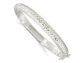 FJC Finejewelers 925 Sterling Silver Rhodium Plated Polished and Bright Cut 7.00mm Hinged Bangle 7 mm