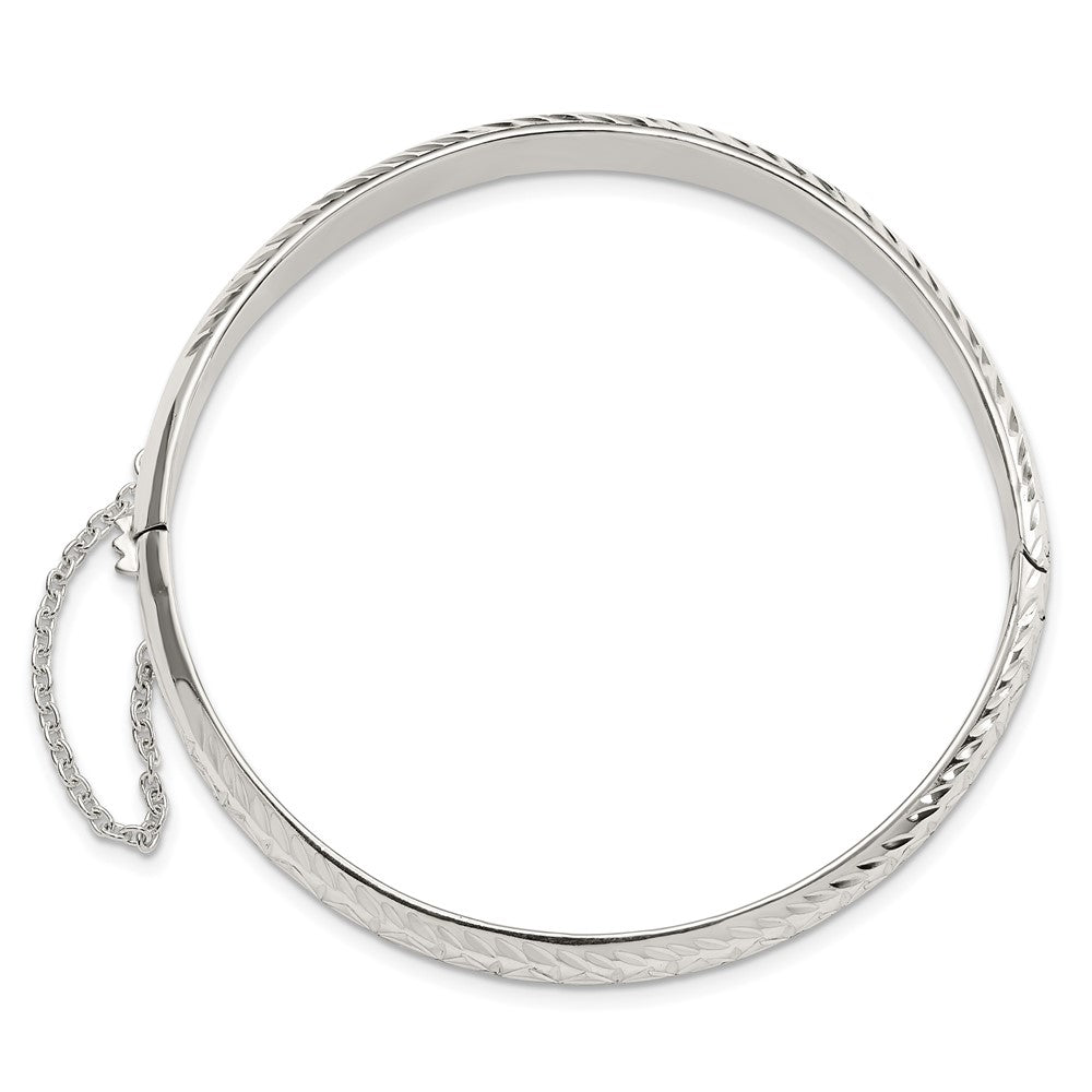 FJC Finejewelers 925 Sterling Silver Polished and Bright Cut Hinged Bangle 7.25 mm