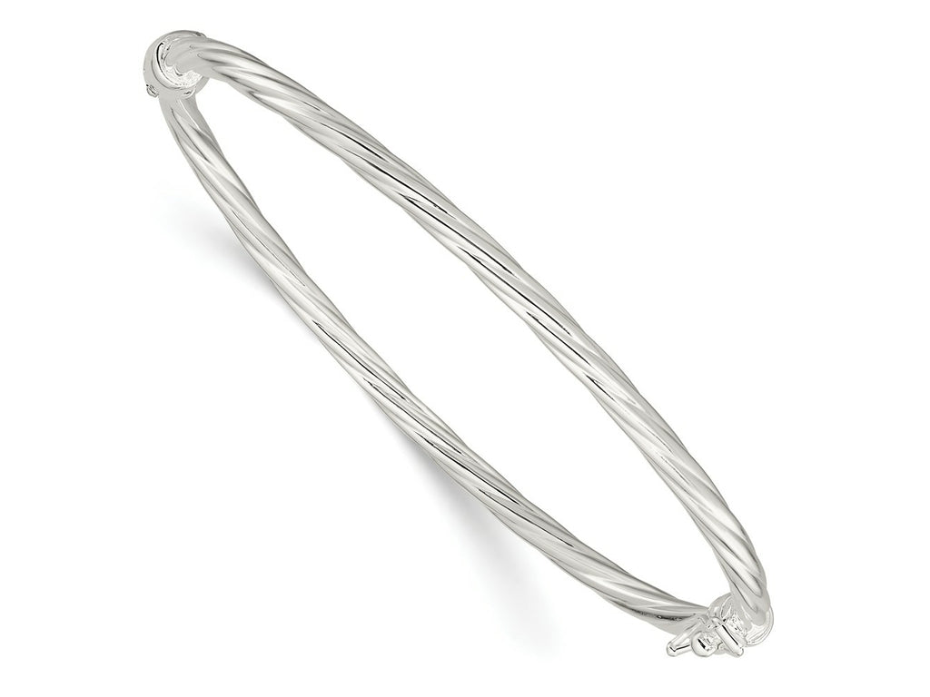 FJC Finejewelers 925 Sterling Silver Sterling Sliver Polished Twisted Hinged Bangle 3 mm