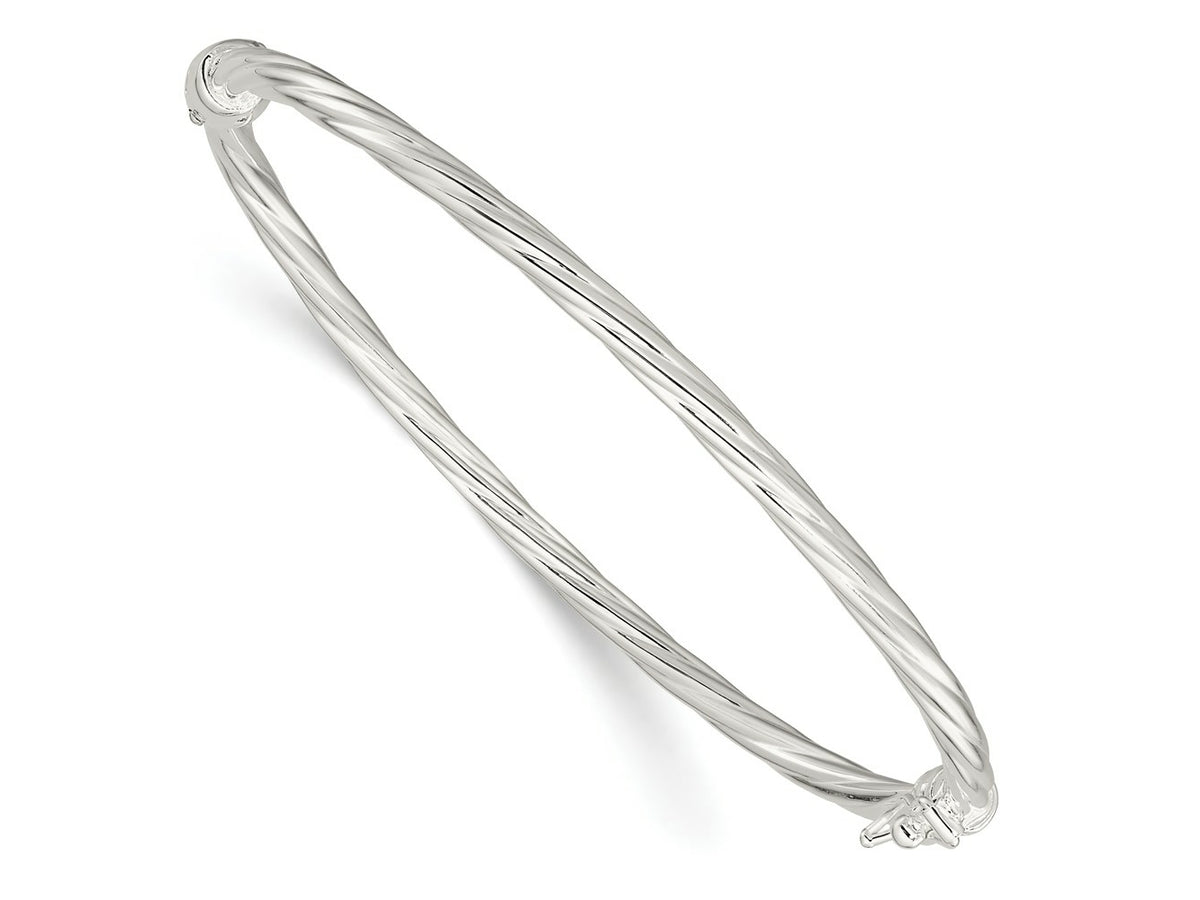 FJC Finejewelers 925 Sterling Silver Sterling Sliver Polished Twisted Hinged Bangle 3 mm