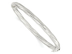 FJC Finejewelers 925 Sterling Silver Polished Twisted Hinged Bangle 4.75 mm