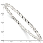 FJC Finejewelers 925 Sterling Silver Polished Twisted Hinged Bangle 4 mm