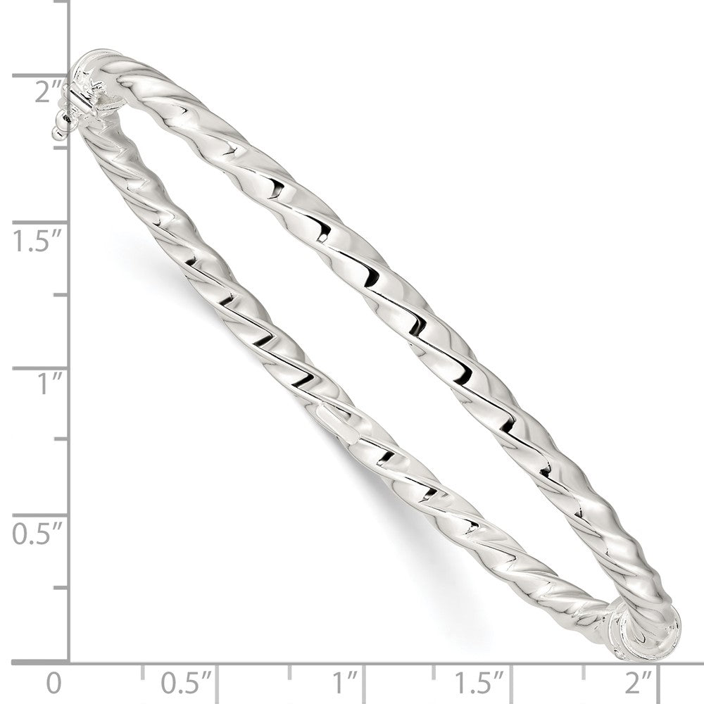 FJC Finejewelers 925 Sterling Silver Polished Twisted Hinged Bangle 4 mm