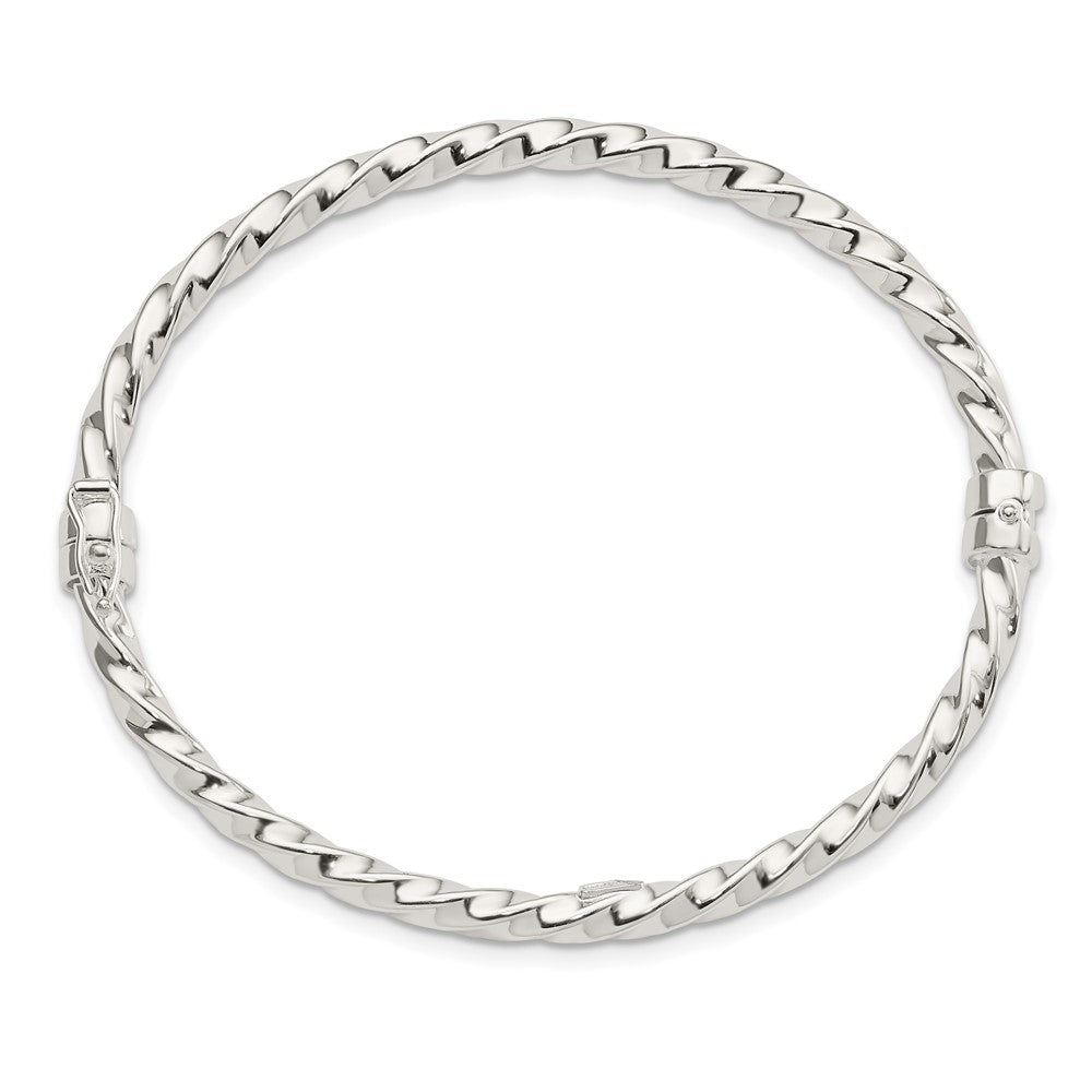 FJC Finejewelers 925 Sterling Silver Polished Twisted Hinged Bangle 4 mm
