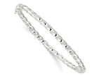 FJC Finejewelers 925 Sterling Silver Polished Twisted Hinged Bangle 4 mm