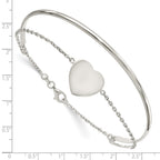 FJC Finejewelers 925 Sterling Silver Polished Heart Bracelet/Bangle 15.7 mm