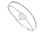 FJC Finejewelers 925 Sterling Silver Polished Heart Bracelet/Bangle 15.7 mm