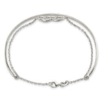 FJC Finejewelers 925 Sterling Silver Polished Double Heart and Bangle 11.5 mm
