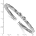 FJC Finejewelers 925 Sterling Silver Rhodium Plated Polished CZ Infinity Flexible Cuff Bangle 6.7 mm