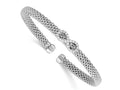 FJC Finejewelers 925 Sterling Silver Rhodium Plated Polished CZ Infinity Flexible Cuff Bangle 6.7 mm