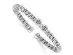 FJC Finejewelers 925 Sterling Silver Rhodium Plated Polished CZ Infinity Flexible Cuff Bangle 6.7 mm