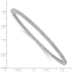 FJC Finejewelers 925 Sterling Silver Rhodium Plated 93 Stone CZ Bangle 2 mm