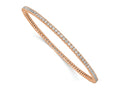 FJC Finejewelers 925 Sterling Silver Rose-tone 93 Stone CZ Bangle 2 mm