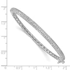 FJC Finejewelers 925 Sterling Silver Pavé Rhodium Plated 175 Stone CZ Hinged Bangle 4 mm