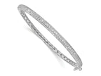 FJC Finejewelers 925 Sterling Silver Pavé Rhodium Plated 175 Stone CZ Hinged Bangle 4 mm