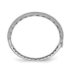 FJC Finejewelers 925 Sterling Silver Pavé Rhodium Plated 303 Stone CZ Bangle 6 mm