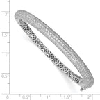 FJC Finejewelers 925 Sterling Silver Pavé Rhodium Plated 303 Stone CZ Bangle 6 mm
