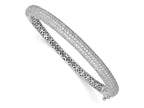 FJC Finejewelers 925 Sterling Silver Pavé Rhodium Plated 303 Stone CZ Bangle 6 mm