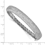 FJC Finejewelers 925 Sterling Silver Pavé Rhodium Plated 360 Stone CZ Hinged Bangle 9 mm