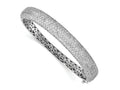 FJC Finejewelers 925 Sterling Silver Pavé Rhodium Plated 360 Stone CZ Hinged Bangle 9 mm