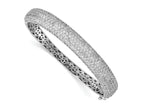 FJC Finejewelers 925 Sterling Silver Pavé Rhodium Plated 360 Stone CZ Hinged Bangle 9 mm