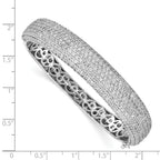 FJC Finejewelers 925 Sterling Silver Pavé Rhodium Plated 568 Stone CZ Hinged Bangle 11 mm